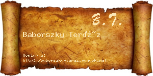 Baborszky Teréz névjegykártya